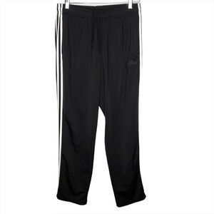 Adidas black white striped athletic pants